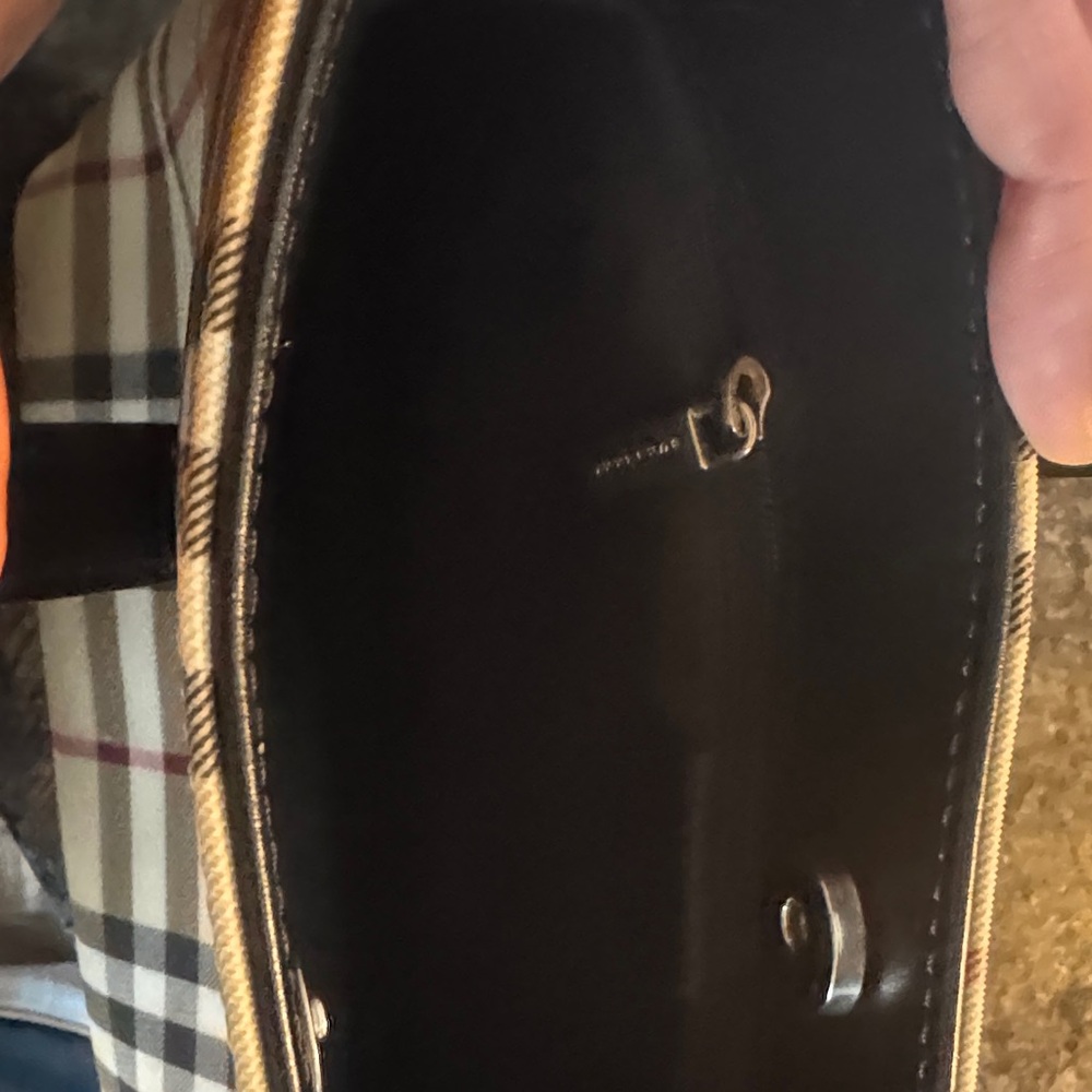 Burberry Beige Check Canvas Tote with Black Handles - Picture 4 of 4
